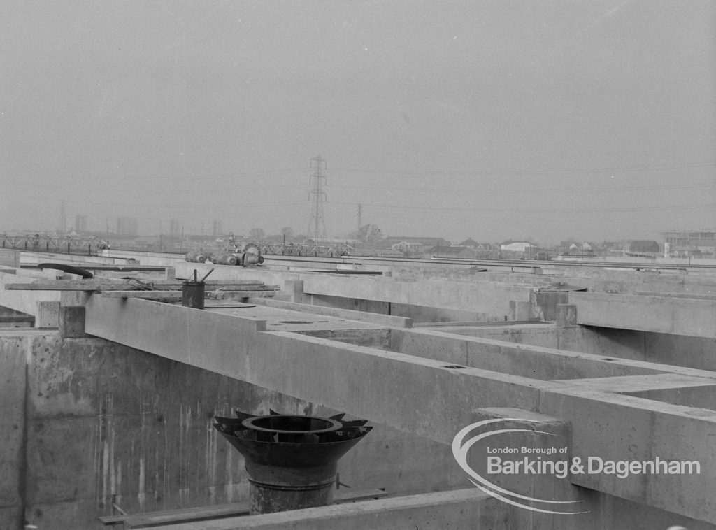 Sewage Works Reconstruction (Riverside Treatment Works) [French’s Contract at Rainham] XX, showing concrete beams neatly laid, 1967