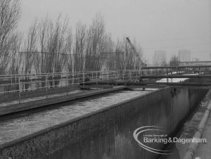 Sewage Works Reconstruction (Riverside Treatment Works) [French’s Contract at Rainham] XX, showing elevated water course still in use, 1967