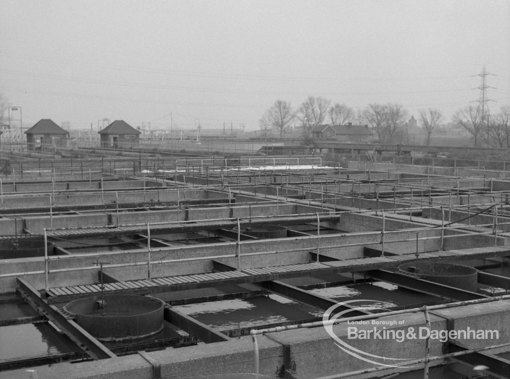 Sewage Works Reconstruction (Riverside Treatment Works) [French’s Contract at Rainham] XX, showing the overload grid for new units, 1967