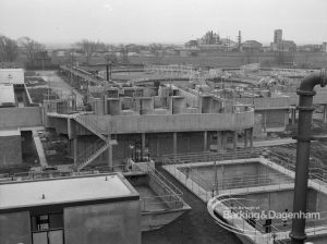 Sewage Works Reconstruction (Riverside Treatment Works) [French’s Contract at Rainham] XX, showing a complex of tanks and sluices from above, 1967