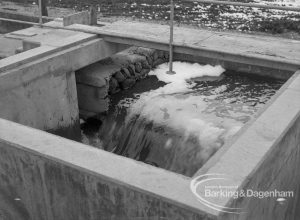 Sewage Works Reconstruction (Riverside Treatment Works) [French’s Contract at Rainham] XX, showing downfall of water in old south corner, 1967