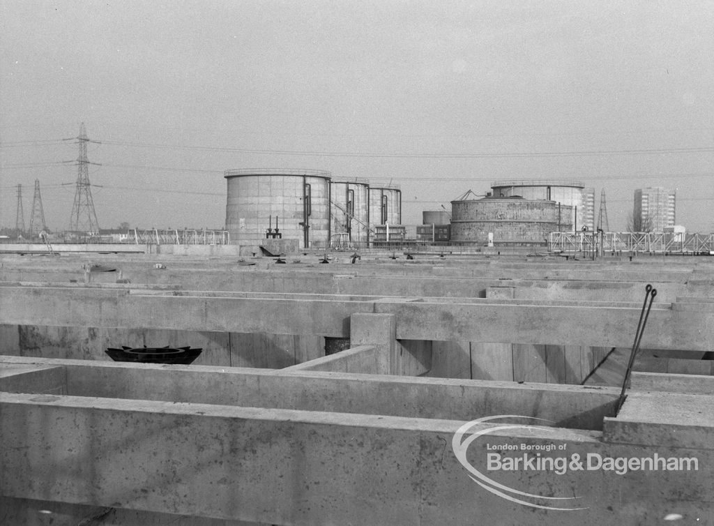 Sewage Works Reconstruction (Riverside Treatment Works) [French’s Contract at Rainham] XX, showing general view of group including new digesters, 1967