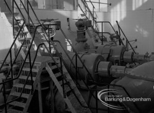 Sewage Works Reconstruction (Riverside Treatment Works) XX, showing the machinery in riverside pump room, 1967