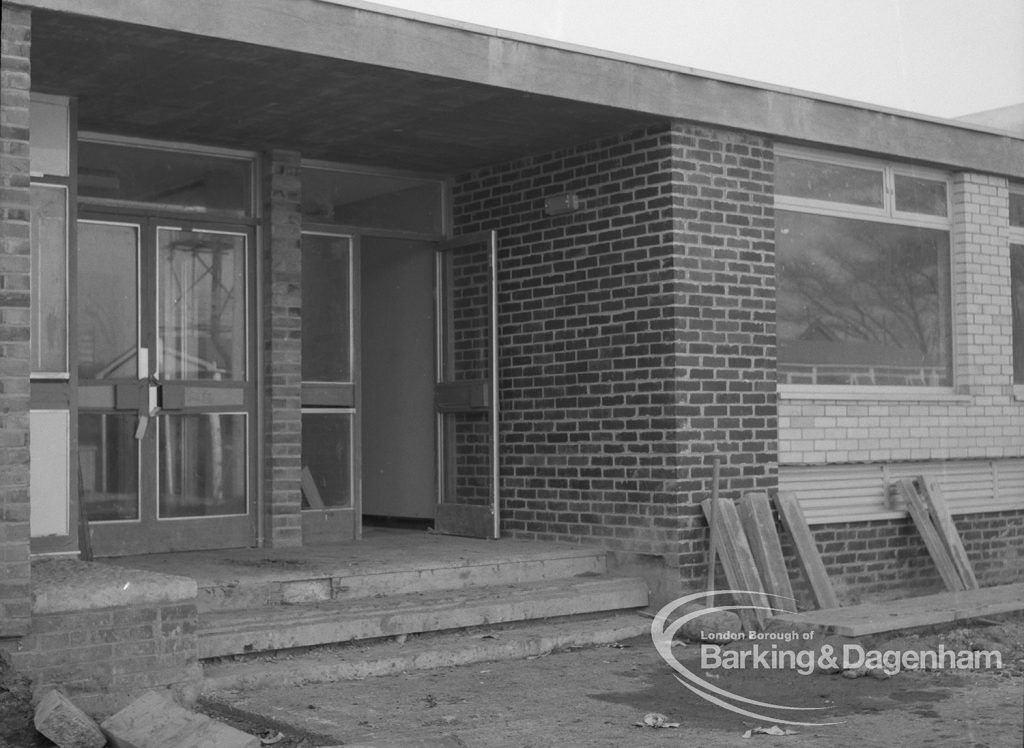 Sewage Works Reconstruction (Riverside Treatment Works) XX, showing  glazed doors in entrance of powerhouse, 1967