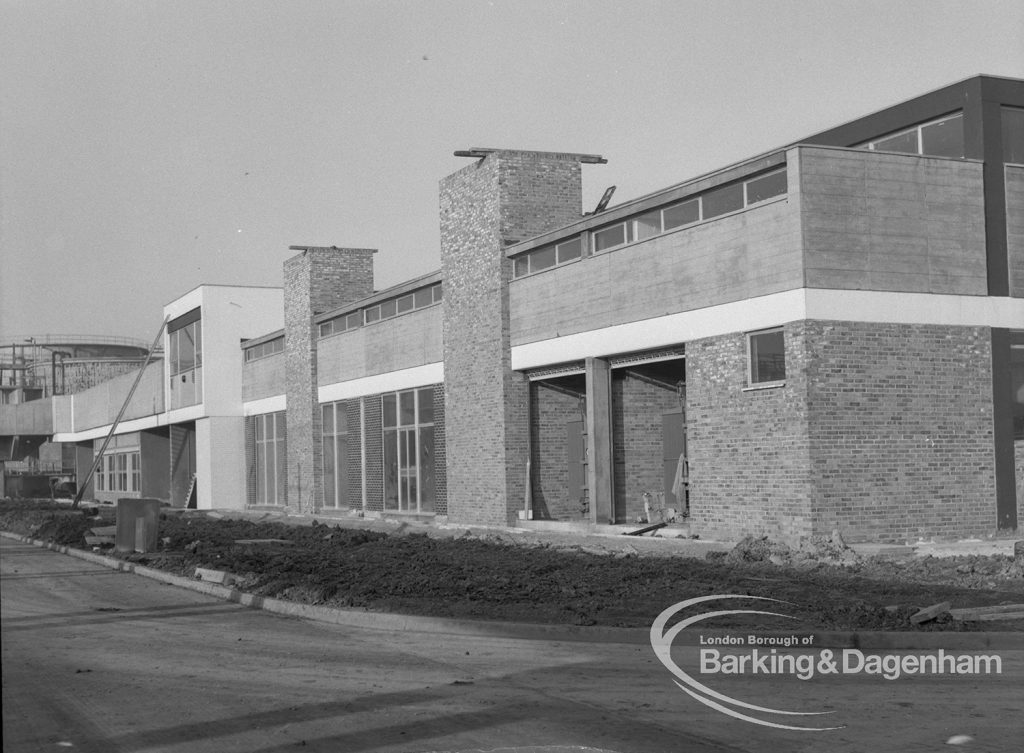 Sewage Works Reconstruction (Riverside Treatment Works) XX, showing  side view of powerhouse architecture, 1967