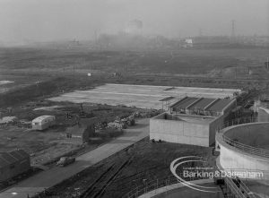 Sewage Works Reconstruction (Riverside Treatment Works) XX, showing new road and start of works, 1967