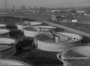 Sewage Works Reconstruction (Riverside Treatment Works) XX, showing group of eight digesters, not all in use, 1967