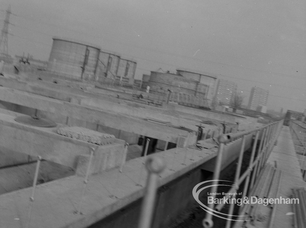 Sewage Works Reconstruction (Riverside Treatment Works) XX, showing general view of partly constructed tanks, 1967