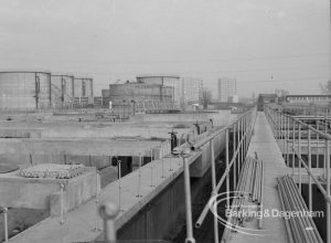 Sewage Works Reconstruction (Riverside Treatment Works) XX, showing general view of partly constructed tanks, 1967