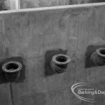Sewage Works Reconstruction (Riverside Treatment Works) XX, showing unconnected outlets through side wall, 1967