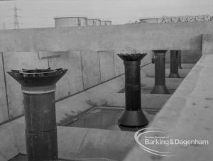 Sewage Works Reconstruction (Riverside Treatment Works) XX, showing vertical pipes terminals, 1967