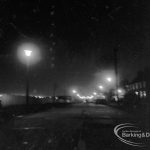 Street lighting at night in Dagenham, 1968