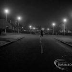 Street lighting at night in Dagenham, 1968