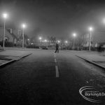 Street lighting at night in Dagenham, 1968