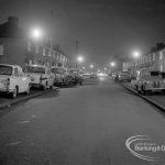 Street lighting at night in Dagenham, 1968