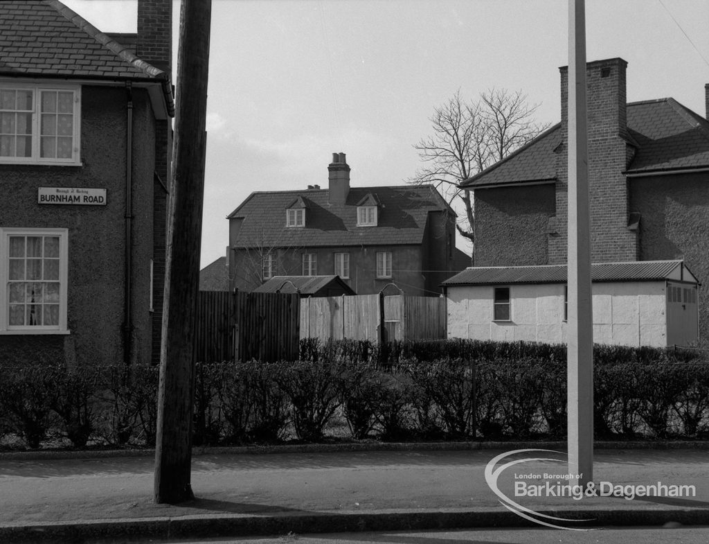 Lodge Cottages, Dagenham taken from garden of house in Burnham Road, 1968