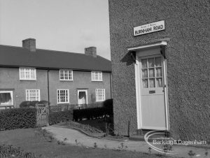 Front door of Lodge Cottages in Burnham Road, Dagenham, 1968