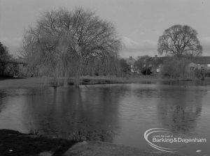 Valence House, Dagenham, showing the full moat looking towards Becontree Avenue, 1968