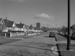 Tolworth Gardens, Chadwell Heath, from west end looking towards Highview House, 1968
