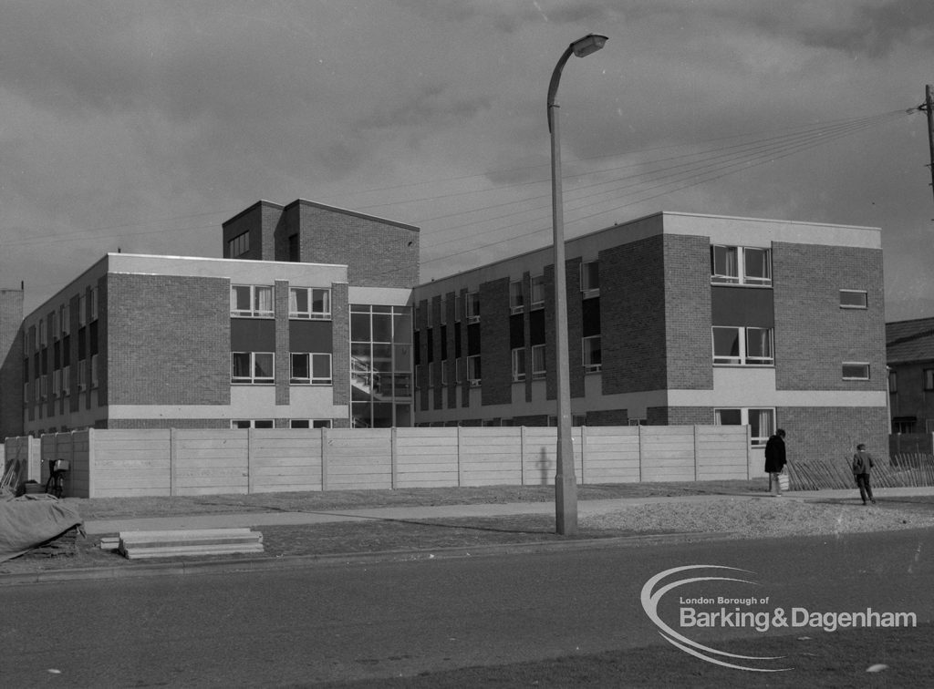 Exterior of Riverside Old People’s Home for Senior Citizens, Bastable Road, Thames View, taken from south-west, 1968