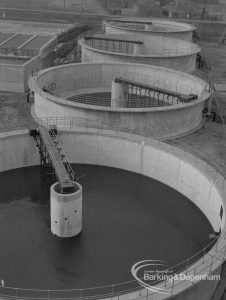 Sewage Works Reconstruction (Riverside Rainham Works), showing four circular tanks, 1968