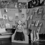 Barking Libraries Children’s Book Week [18th to 27th March] at Valence House, Dagenham, showing display of books on Belgium and Holland and cut-out figure, 1968