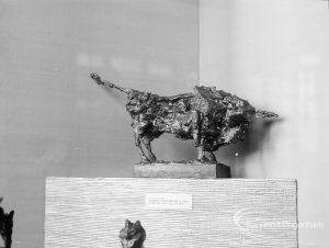 Victoria and Albert  Animals in Art exhibition [possibly in Rectory Library, Dagenham], showing modern bronze boar, 1968