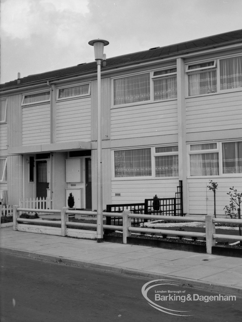 Street lighting, showing single lantern type in Church Lane, Dagenham, looking from north-east, 1968