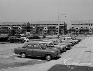 Becontree Heath housing development, showing houses on north side of Heath taken from Civic Centre, 1968