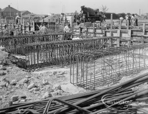 Housing development at Castle Green site in Gorebrook Road and Ripple Road, showing concrete pouring sequence, 1968