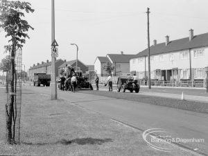 Highways, showing road resurfacing in Bastable Avenue, Thames View, 1968