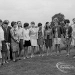 London Borough of Barking Libraries staff, showing farewell party at Wantz Library for Miss V Thurman, 1968