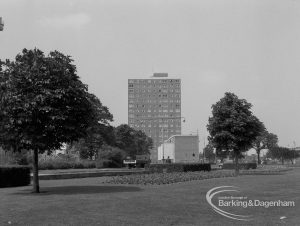 Housing development, showing tower blocks at Becontree Heath, 1968