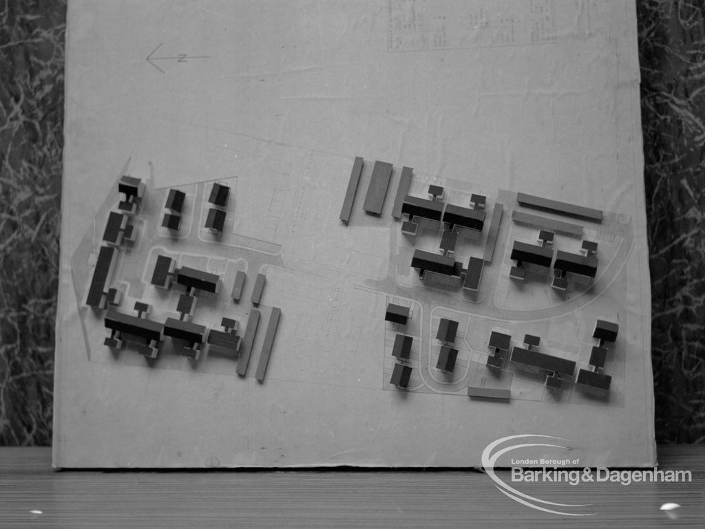 Model of Barking Town Hall and environs from above, 1968