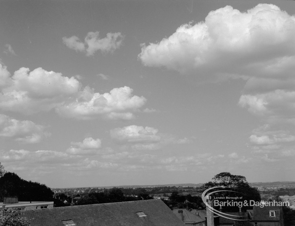 Unidentified photographic negative by Egbert E Smart of cloudy sky, 1968