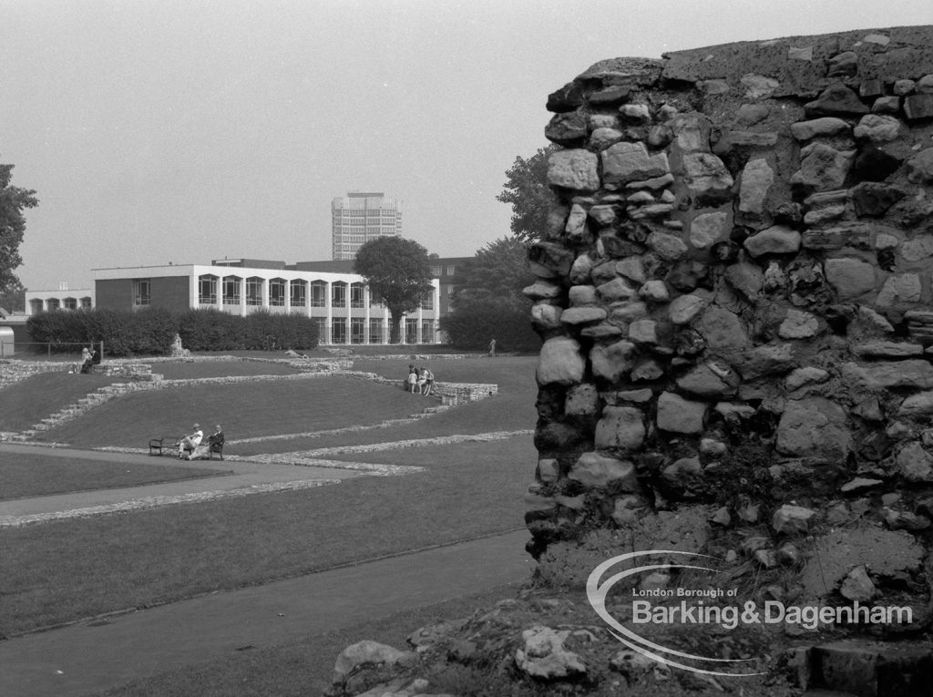 New Church of England Primary School, Back Lane, Barking, taken from ruins of Barking Abbey, 1968