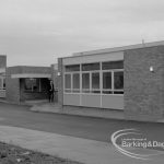 Welfare, showing exterior view of front of Leys Avenue Occupational Centre for the Physically Handicapped, Dagenham, looking from north-east of north, 1968