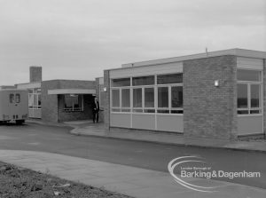 Welfare, showing exterior view of front of Leys Avenue Occupational Centre for the Physically Handicapped, Dagenham, looking from north-east of north, 1968