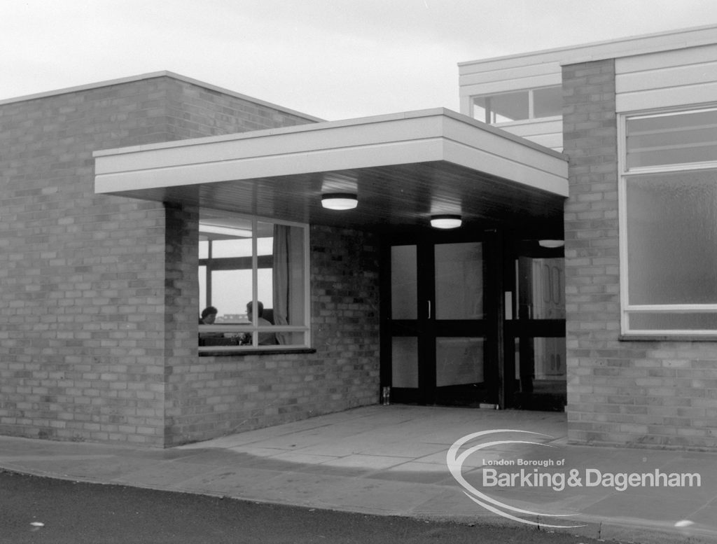 Welfare, showing main entrance of Leys Avenue Occupational Centre for the Physically Handicapped, Dagenham, 1968