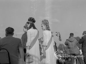 Barking Carnival 1968, showing profile of beauty queen and attendant, 1968