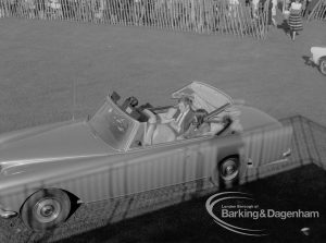 Barking Carnival 1968, showing VIP [possibly television personality] arriving in car, 1968