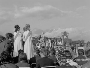 Barking Carnival 1968, showing statuesque beauty queens (at left), 1968