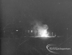 Guy Fawkes night, showing bonfires near Rectory Library, Dagenham, 1968