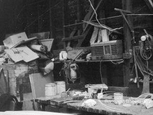Barking Park Boat House Appeal to Ministry, showing radio equipment and junk, 1968