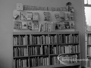 Rectory Library, Dagenham, showing junior section with ‘Faraway Places’ display, 1968
