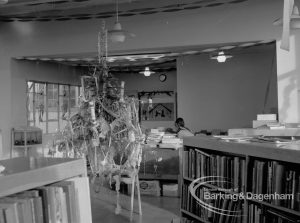 Rectory Library, Dagenham, showing junior section with Christmas decorations, 1968