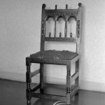 Valence House Museum, Becontree Avenue, Dagenham, showing seventeenth century English oak chair, on loan from Victoria and Albert Museum and displayed in Period Room, 1968