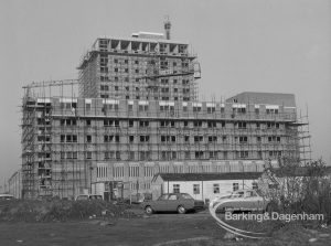 Becontree Heath housing development, showing unfinished block on south side facing east, 1969