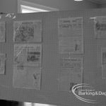 London Borough of Barking exhibition of historical Second World War newspapers at Valence House Museum, Dagenham, 1969