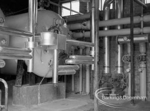 London Borough of Barking Borough Heating Engineer, showing boiler in boiler house at Salvage Plant, 1969
